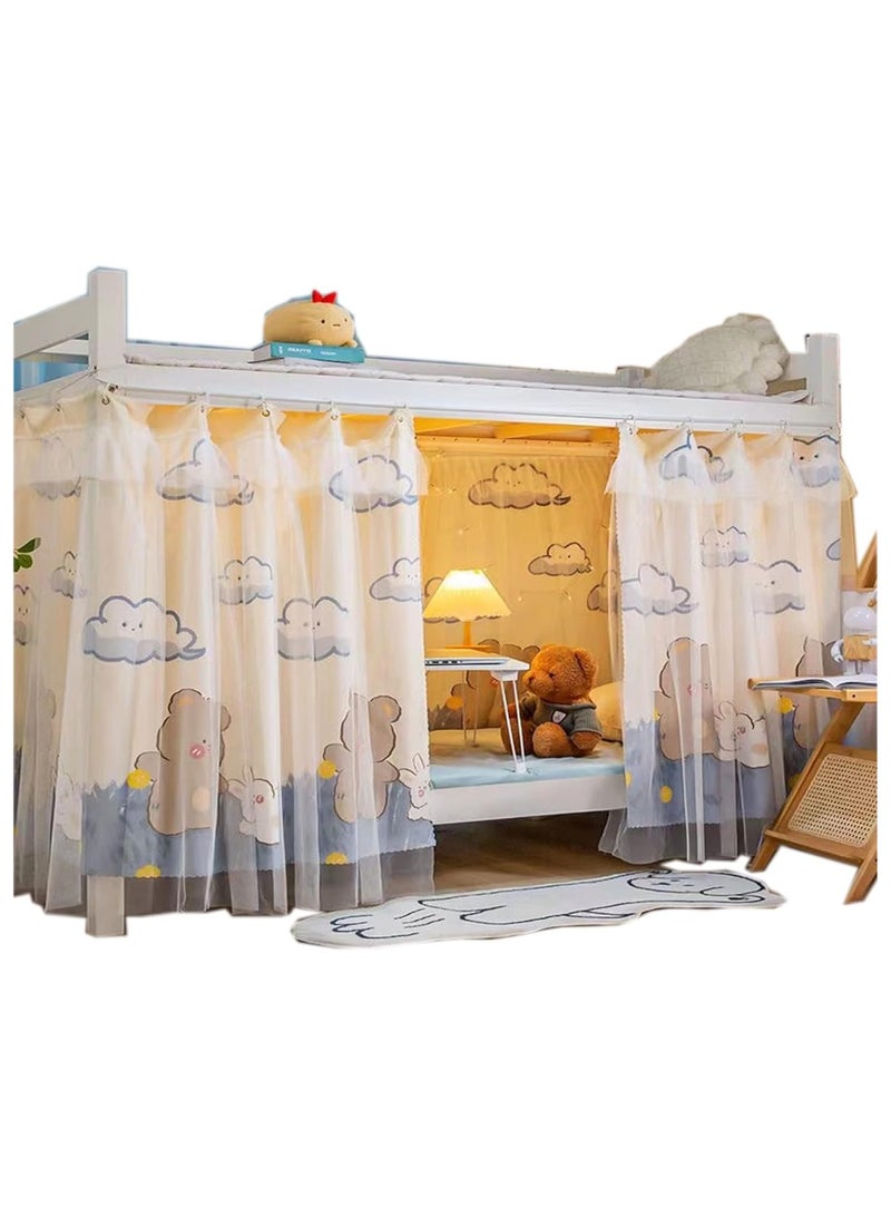 عام ستائر السرير، ستائر خيمة سرير فردي، ستائر سرير عاكسة للضوء، أسرة المهاجعين ضد الغبار، فراش عاكسة للضوء للطلاب، منامة فردية - Image 1