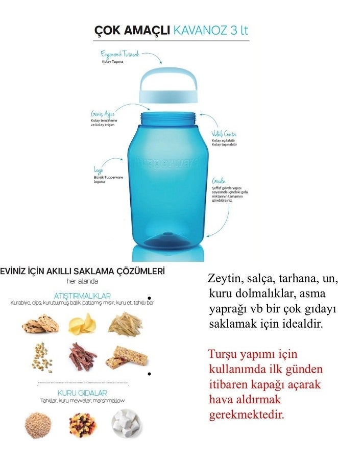 Tupperware Multi-Purpose Jar 3 Lt Pickle Storage Container Hsgl  - Image 4
