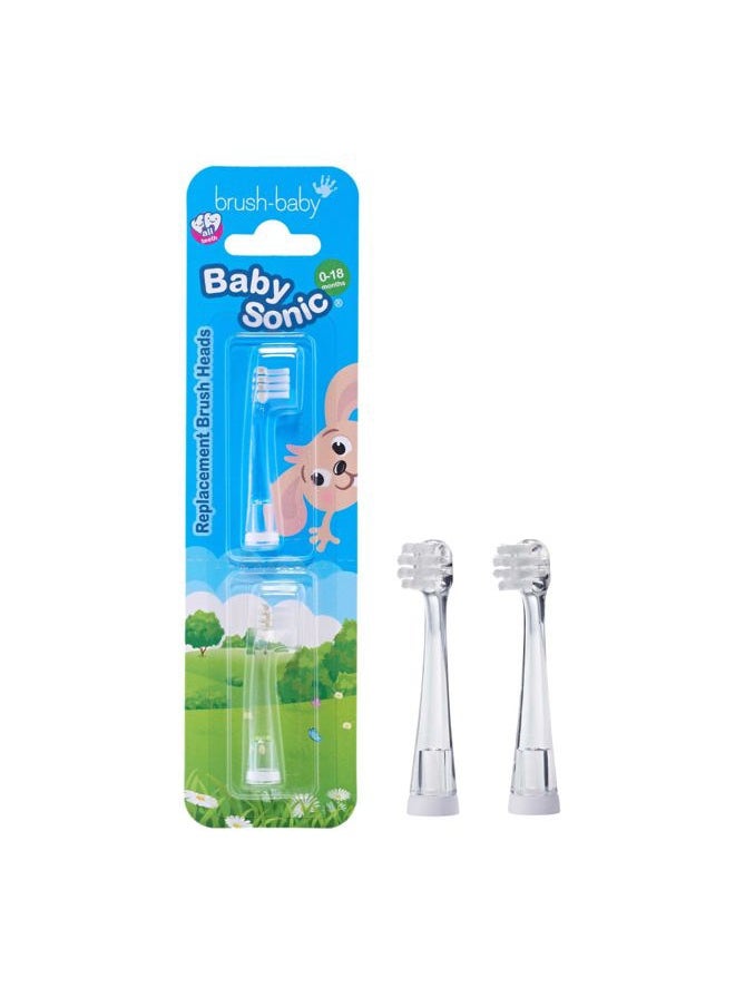 brush-baby Brush-Baby BabySonic Replacement Heads (0-18 Month (Pack of 2))  - Image 1
