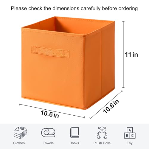 EITMOW Fabric Storage Bins 6 Pack Collapsible Cube Organizer for Closet Shelves Living Space Pastel Dark Color Options Foldable Storage Boxes with Handles for Clothes Dark Colors 11 inch - Image 3