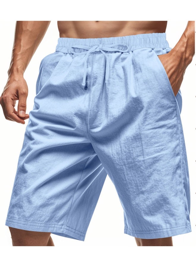 YUKE Men's athletic and casual shorts, comfortable drawstring pocket shorts, breathable summer shorts, stylish beach shorts, elastic waistband design, suitable for sports, running, fitness, ball sports and family wear. - Image 1