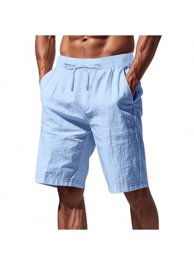 YUKE Men's athletic and casual shorts, comfortable drawstring pocket shorts, breathable summer shorts, stylish beach shorts, elastic waistband design, suitable for sports, running, fitness, ball sports and family wear. - Image 3