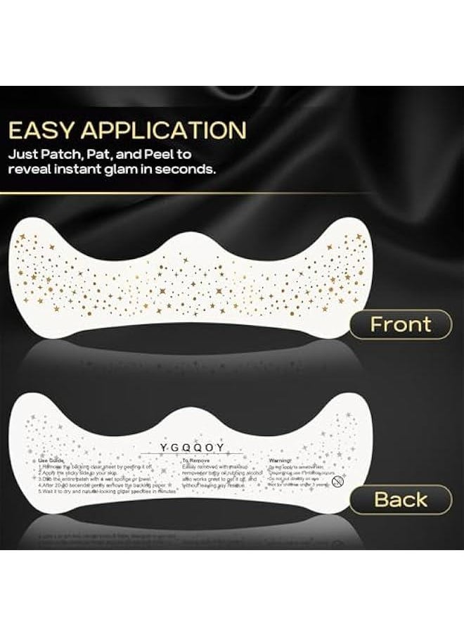 Generic - Gold Glitter Freckles Face Tattoo, Sparkle Makeup Patches - 3pcs - Image 1