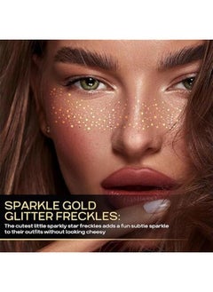 Generic Gold Glitter Freckles Face Tattoo, Sparkle Makeup Patches - 3pcs  - Image 3