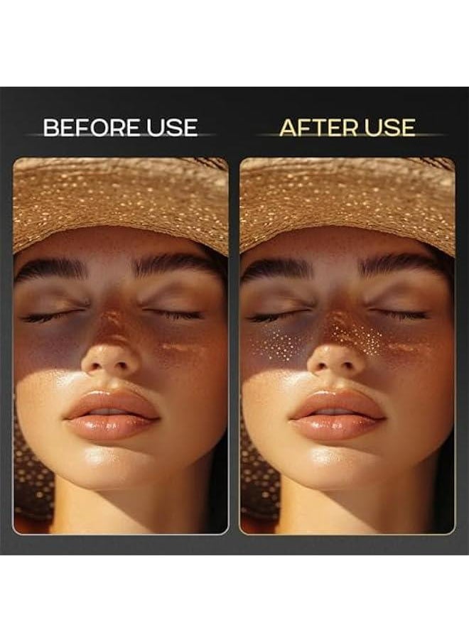 Generic - Gold Glitter Freckles Face Tattoo, Sparkle Makeup Patches - 3pcs - Image 1