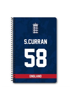 Stylizedd Designer A5 Spiral Notebook Memo Notepad Journal Player - Sam Curran, Jersey Number -58 (With Logo)  - Image 1