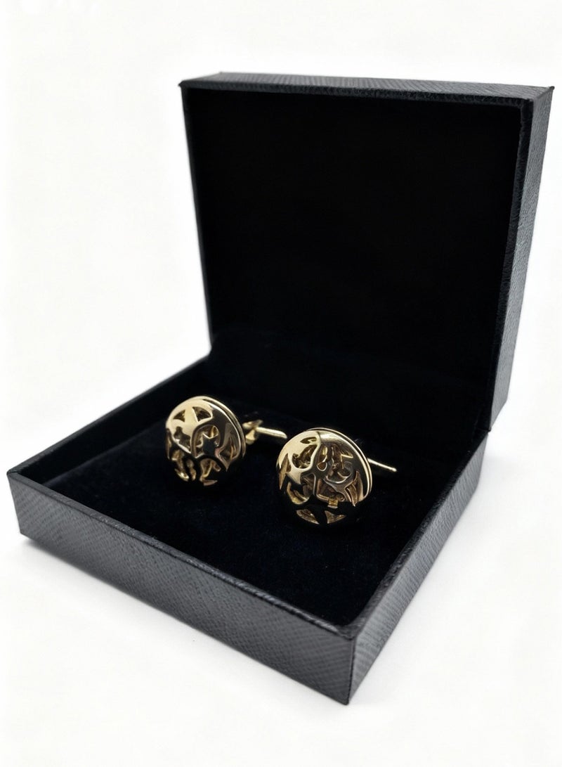 DB Innov. Cufflinks, Golden Hollowed-out Design Cufflinks, 2 PCS for One Set Premium Copper Jewelry Specially Design for Men's Shirt Wedding Business Gift with Delicate Package Box. - Image 5
