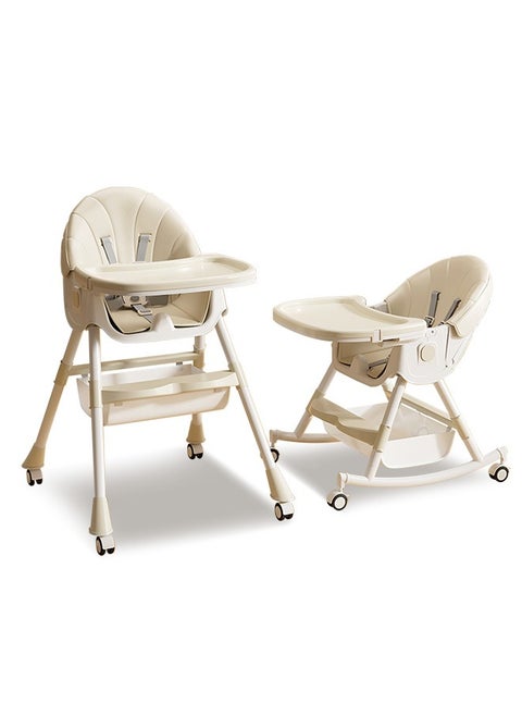 Portable 2 In 1 Baby High Chair with Adjustable Legs Convertible Compact Light Weight Highchair