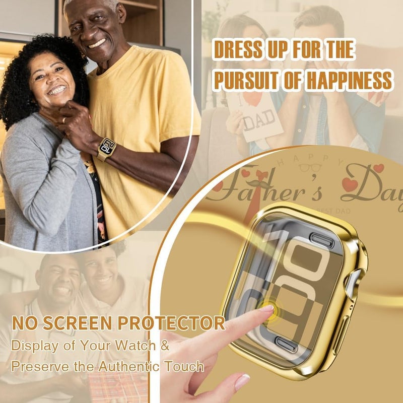 top4cus 42mm Case Soft Flexible Lightweight Anti-Scratch Overall Protective 42mm Iwatch Cover Case Shiny Shockproof Bumper Compatible with Apple Watch Series 3/2/1 - Gold - Image 3