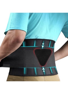FEATOL FEATOL Back Brace Support Belt-Lumbar Support Back Brace for Back Pain, Sciatica, Scoliosis, Herniated Disc Adjustable Support Straps-Lower Back Brace with Removable Lumbar Pad for Men & Women  - Image 1