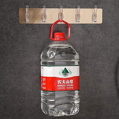 ADTALA Waterproof and Oil Proof Nail Free Heavy Duty Metal Self Adhesive No Drills Towel Hanger Transparent Hooks (36 x 6 cm, 129 Plain Hook) - Image 5
