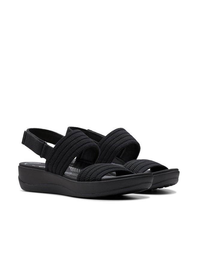 clarks Women's Arla Stroll Flat Sandal, Black Textile, 9.5 - Image 5