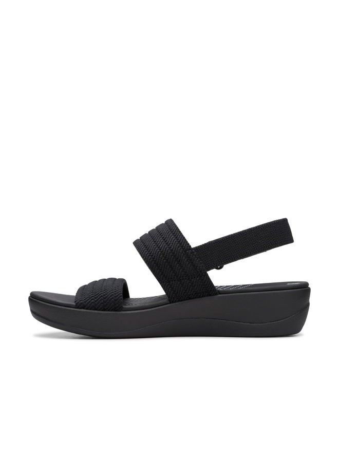 clarks Women's Arla Stroll Flat Sandal, Black Textile, 9.5 - Image 3