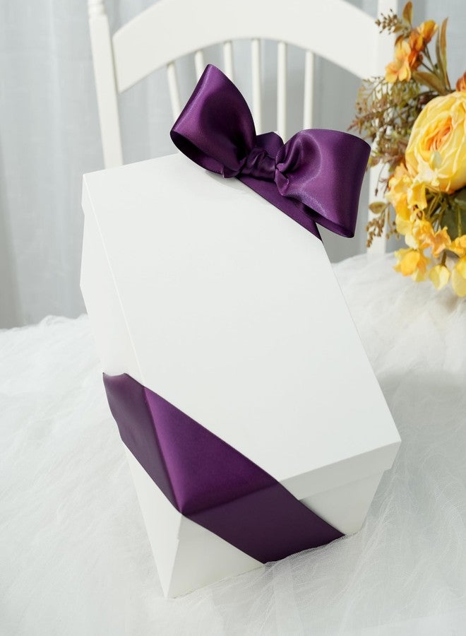 DINDOSAL Plum Ribbon 2 Inch Thick Double Face Satin Ribbon for Gift Wrapping Wedding Decor Bridal Bouquet Shower Party Decorations DIY Crafts Diaper Cake Christmas Tree - 25Yards - Image 4