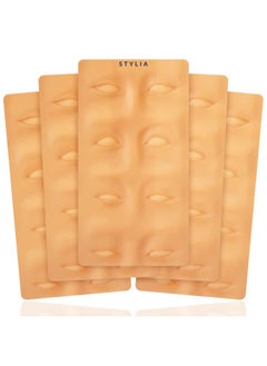 Stylia Microblading Supplies 5 Piece Practice Skin For Eyebrows: Permanent Makeup Silicone Skin To Practice Brow Micro-Blading And Needling, Fake Skin Sheets For Professionals And Beginners  - Image 1