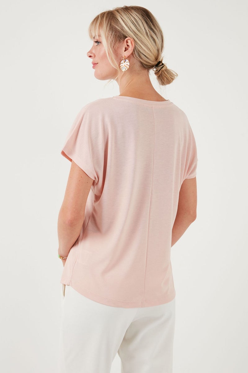Lela Printed Crew Neck Regular Fit T Shirt Women's T Shirt 6671006  - Image 5