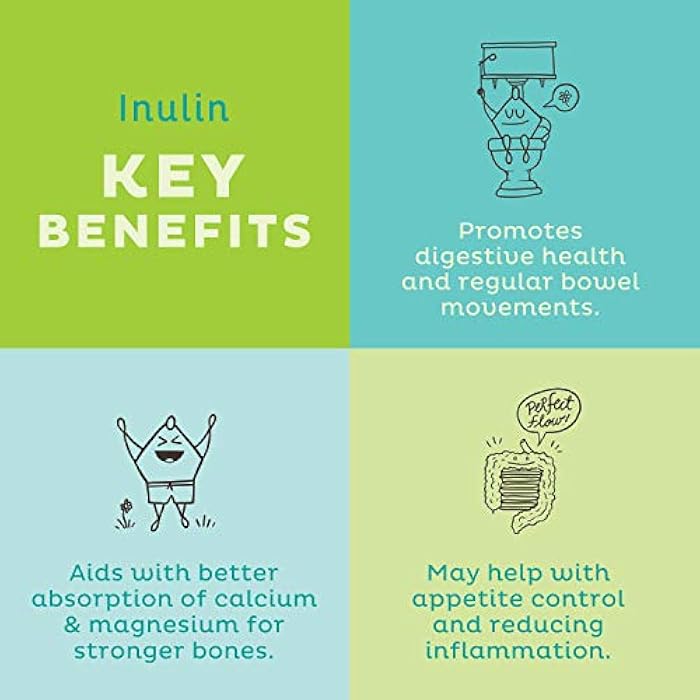 KOS Organic Inulin Powder, Unflavored & Unsweetened Superfood - Vegan Inulin for Prebiotic Intestinal Support, Digestive Health Promoting - USDA Certified, Non-GMO, Soy & Gluten-Free, 112 Servings Bag - Image 2