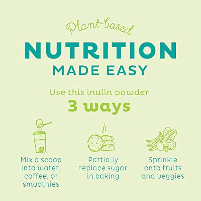 KOS Organic Inulin Powder, Unflavored & Unsweetened Superfood - Vegan Inulin for Prebiotic Intestinal Support, Digestive Health Promoting - USDA Certified, Non-GMO, Soy & Gluten-Free, 112 Servings Bag - Image 5