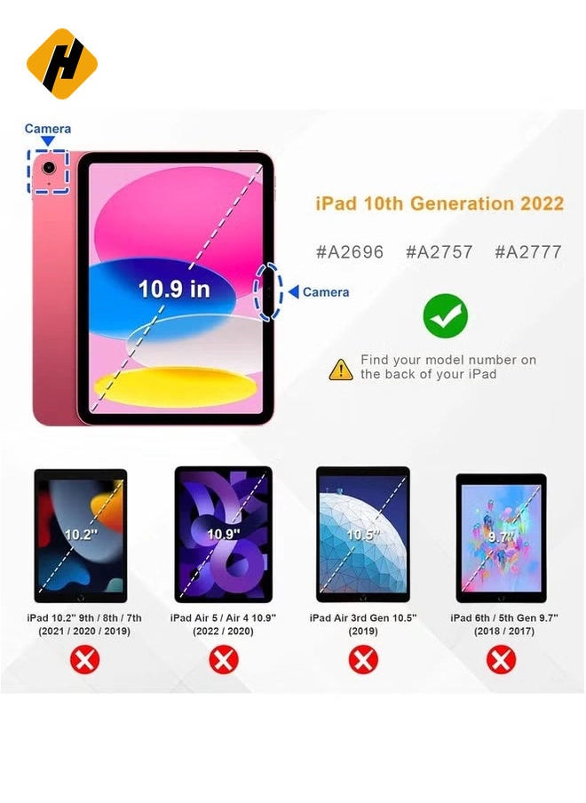 HuHa 360-Degree Rotating iPad Air Case (10.9 Inch) - Compatible with 5th & 4th Generation, Includes Pencil Holder and Auto Sleep/Wake Function, Navy Blue  - Image 2
