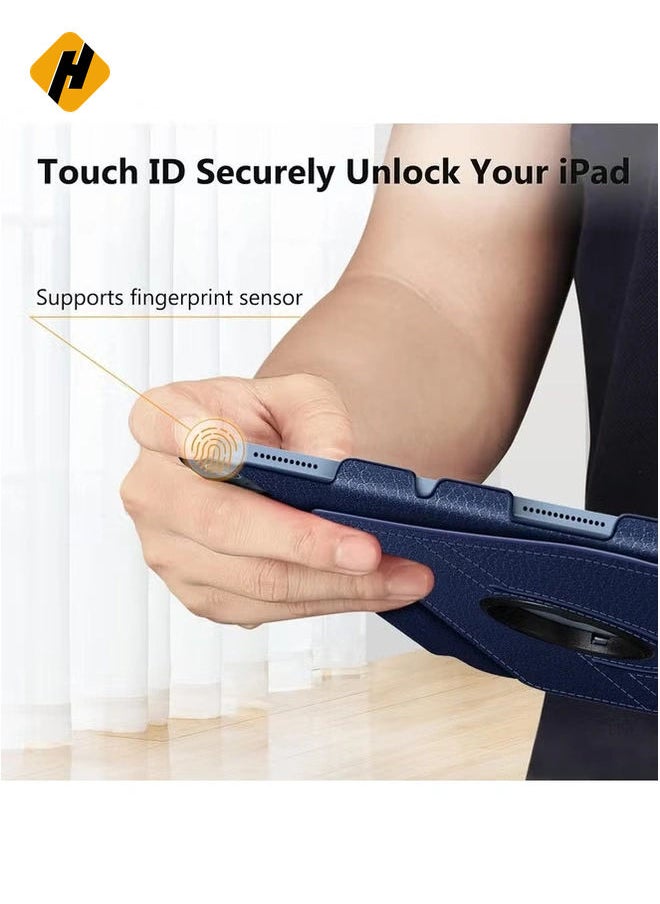 HuHa 360-Degree Rotating iPad Air Case (10.9 Inch) - Compatible with 5th & 4th Generation, Includes Pencil Holder and Auto Sleep/Wake Function, Navy Blue  - Image 3