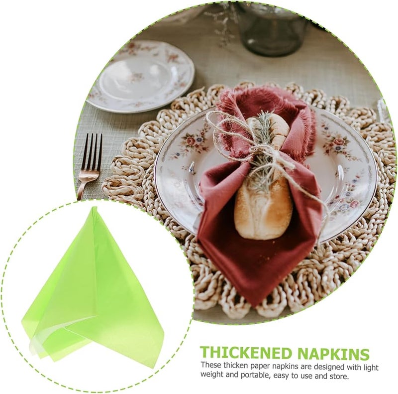 Light Green Double Layer Paper Napkins 20pcs for Weddings Parties Events Banquets - Image 4