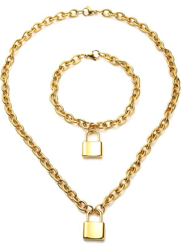 Love's Lock Gold Steel Women's Necklace And Bracelet Ec82Sr - pzsku/Z20FEA81554862B594BF6Z/45/_/1725790725/7eb09753-8aef-47d4-bb45-9e024228d233