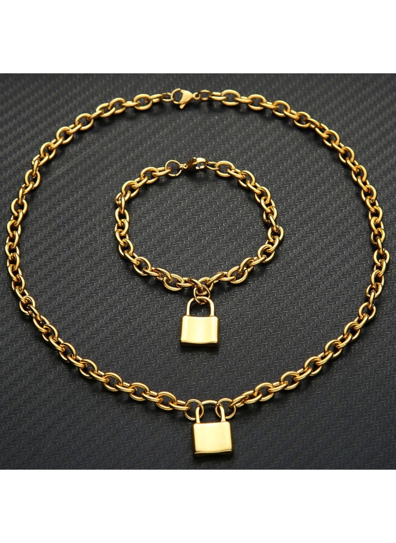 Love's Lock Gold Steel Women's Necklace And Bracelet Ec82Sr - pzsku/Z20FEA81554862B594BF6Z/45/_/1725790729/179695de-8df5-48b0-9e18-74c149dd2d5d