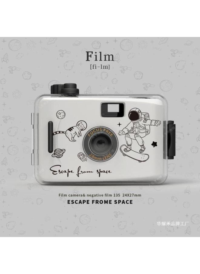 Generic Retro Fool Film Camera Non-Pole Film Machine Fool Machine Campus Camera Student Birthday Gift Female-Body Color:Package Four-meet Unicorn  - Image 2