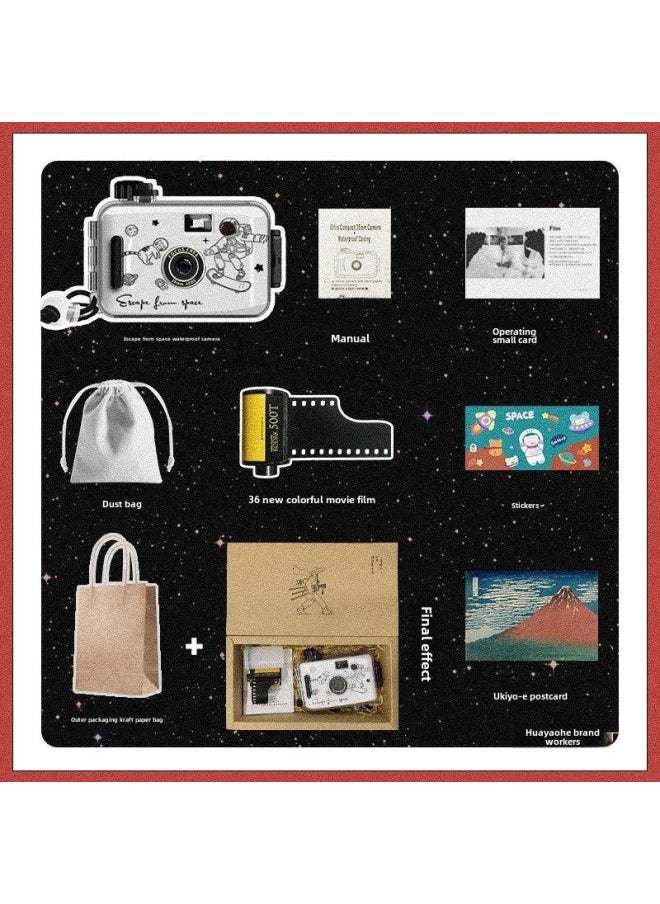 Generic Retro Fool Film Camera Non-Pole Film Machine Fool Machine Campus Camera Student Birthday Gift Female-Body Color:Package Four-meet Unicorn  - Image 3