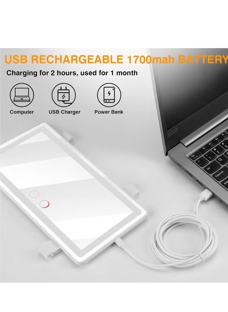 ريبنيو مرآة زينة محمولة مزودة بحاجب للشمس للسيارات - 60 مصباح LED، 3 إعدادات إضاءة قابلة للتخصيص، تحكم بشاشة تعمل باللمس، وظيفة تظليل، مثالية لوضع المكياج في السيارات والشاحنات وسيارات الدفع الرباعي ومستحضرات التجميل أثناء التنقل - Image 4