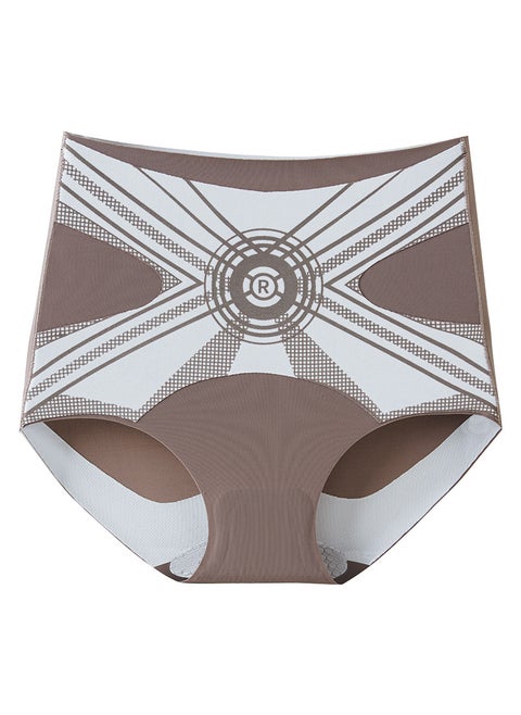 High-Waisted Shapewear Underpants Seamless Antibacterial Mulberry Silk Liquid Body Shaping Tummy Control Panties Plus Size Coffee