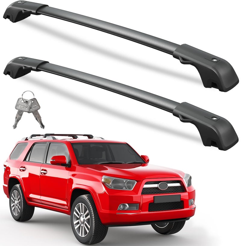 Wonderdriver Lockable Roof Rack Cross Bars 220lbs Compatible with Toyota 4Runner 20102024 with Side ROOF Rails Heavy Duty Aluminum Roof Rails Crossbars Cargo Canoe Black Rooftop Cargo