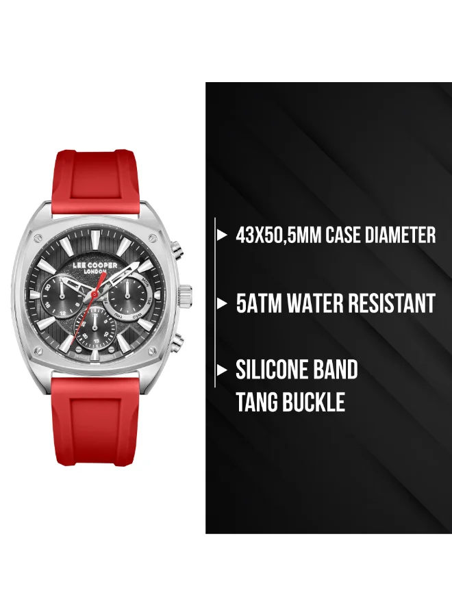 Lee Cooper grey Men's Silicone Multi Function Watch LC08237.468 - 43x50,5 mm for Men | Best Price UAE