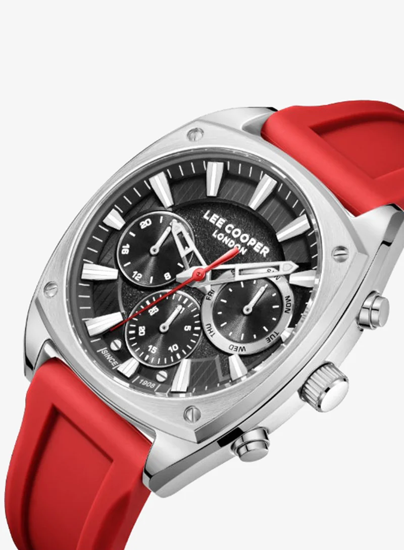 Lee Cooper grey Men's Silicone Multi Function Watch LC08237.468 - 43x50,5 mm for Men | Best Price UAE