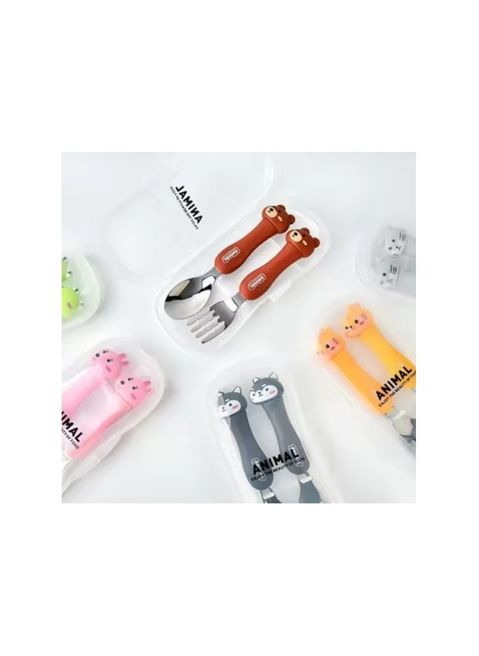 bellanina - High Quality Bendable Stainless Steel Baby Cutlery Fork and Spoon Set - Image 1
