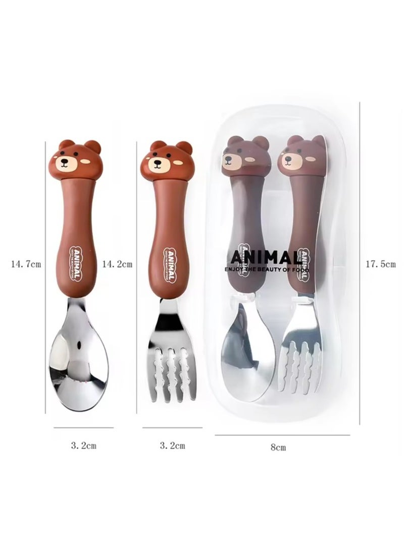 bellanina - High Quality Bendable Stainless Steel Baby Cutlery Fork and Spoon Set - Image 1