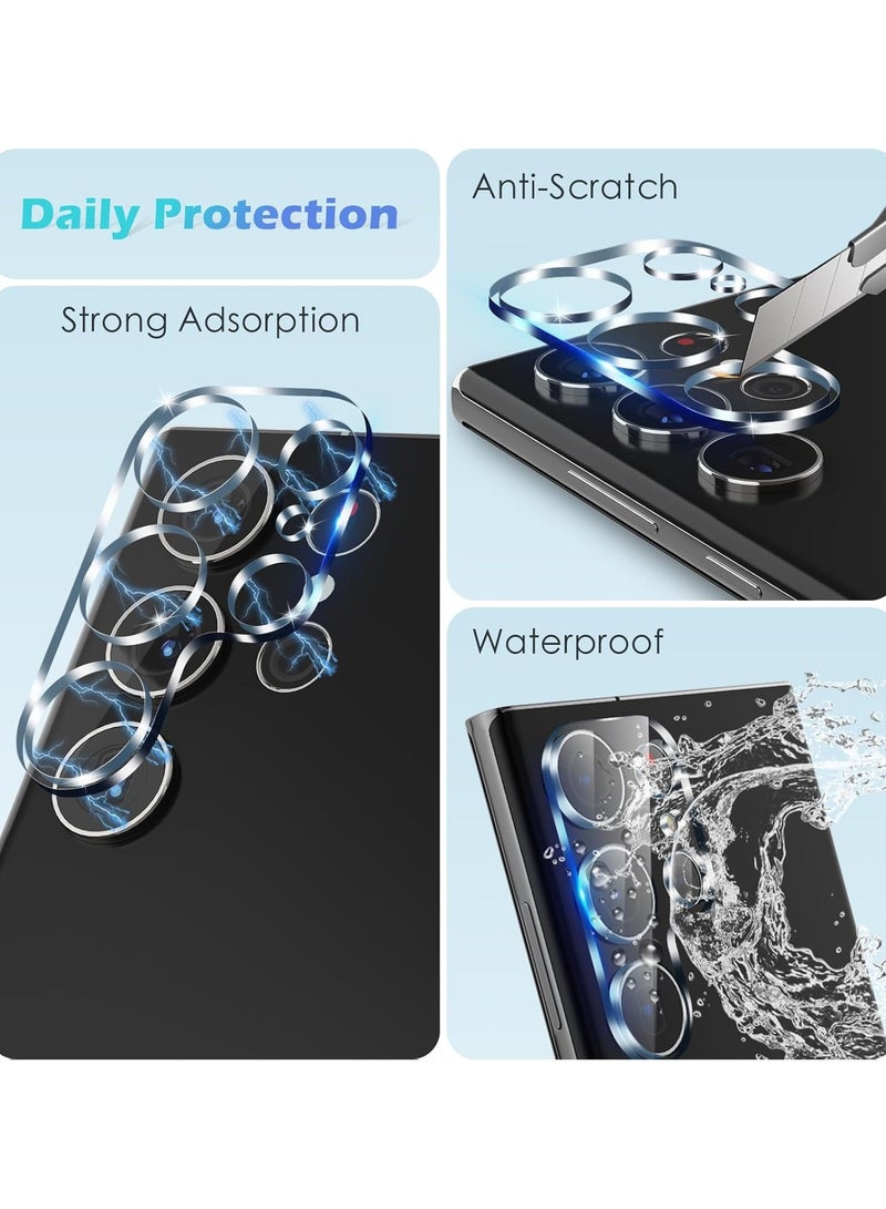 2 Pack Tempered Glass Camera Lens Protector for Samsung Galaxy S24 Ultra, Ultra HD, 9H Hardness, Anti-Scratch, Case Friendly, Easy to Install [No Affect on Night Shots] - Image 3