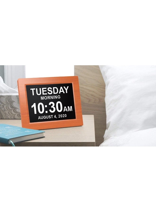 American Lifetime New 2026 Dementia Clock Large Digital Clock for Seniors Large Display with Custom Alarms Calendar Clock with Day Date for Elderly Clear Numbers Alzheimer Digital Clock Wood - Image 3