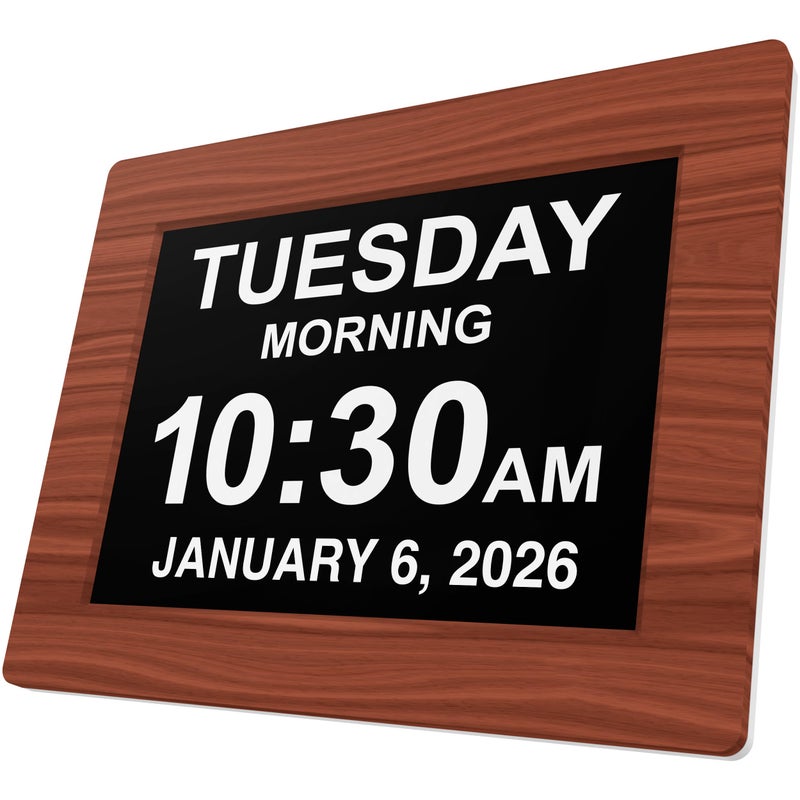 American Lifetime New 2026 Dementia Clock Large Digital Clock for Seniors Large Display with Custom Alarms Calendar Clock with Day Date for Elderly Clear Numbers Alzheimer Digital Clock Wood - Image 1