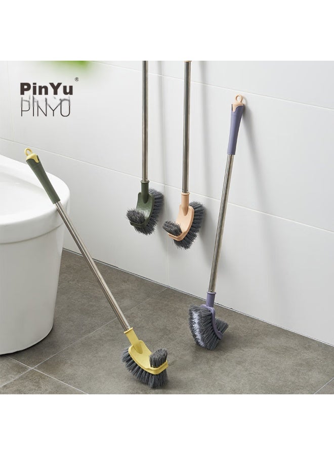 بينيو Pinyu فرشاة مرحاض، بدون زوايا ميتة، مقبض ممتد من الفولاذ المقاوم للصدأ، مثبت على الحائط، أداة تنظيف الحمام، فرشاة تنظيف ناعمة الشعرية للمرحاض القرفصاء - Image 3