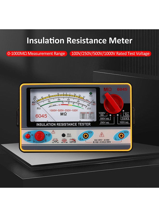 Generic - Insulation Resistance Meter Digital Ohmmeter Megger Handheld Insulation Tester Megameter 0-2000MΩ 100V/250V/500V/1000V High Accuracy Megohmmeter Insulation Measurement Instrument - Image 1