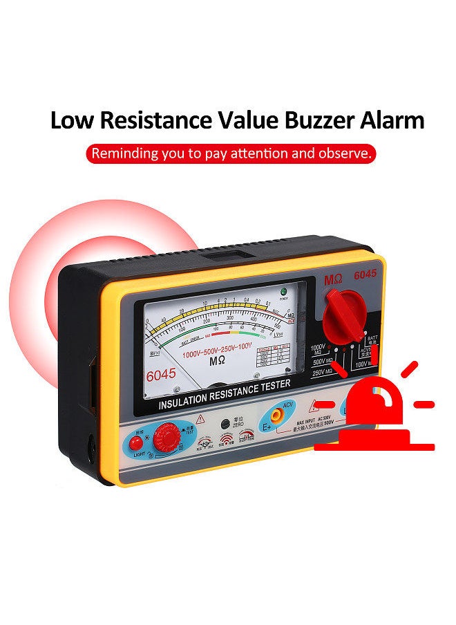 Generic - Insulation Resistance Meter Digital Ohmmeter Megger Handheld Insulation Tester Megameter 0-2000MΩ 100V/250V/500V/1000V High Accuracy Megohmmeter Insulation Measurement Instrument - Image 1