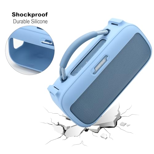 TXEsign Silicone Case for New Bose SoundLink Max Portable Speaker, Travel Carrying Case Protective Replacement Cover with Shoulder Strap Charging Port Cover (Blue Dusk) - Image 2