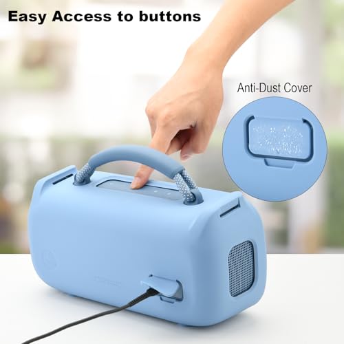 TXEsign Silicone Case for New Bose SoundLink Max Portable Speaker, Travel Carrying Case Protective Replacement Cover with Shoulder Strap Charging Port Cover (Blue Dusk) - Image 3