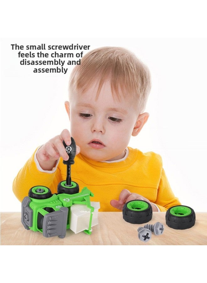 Children's Toy Car Boy DIY Disassembly Disassembly Engineering Car Screw Assembly Fire Suit Gift Box-Color:996-031b Disassembled And Assembled Four Cartoon Engineering Vehicle Color Boxes  - Image 5