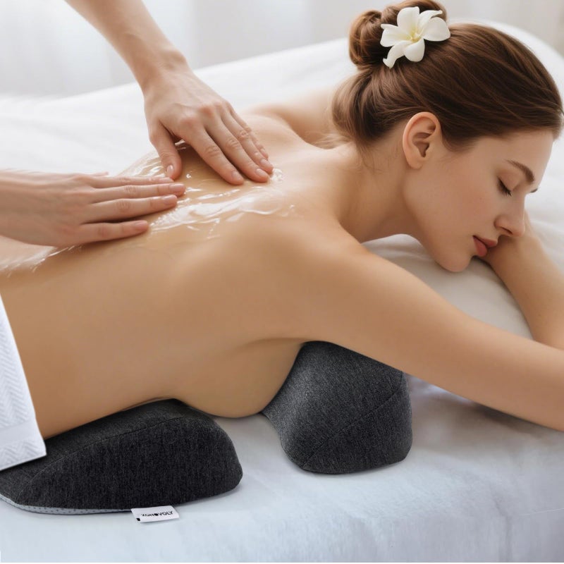 KONOVOLY Breast Pillow for Massage, Women's Massage Bolster Face Down Pillow for Sleeping with Non-Slip Bottom, Home Head Cushion and Chest Cushion for SPA-Dark Gray - Image 2