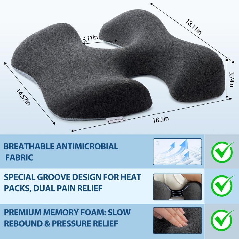 KONOVOLY Breast Pillow for Massage, Women's Massage Bolster Face Down Pillow for Sleeping with Non-Slip Bottom, Home Head Cushion and Chest Cushion for SPA-Dark Gray - Image 3
