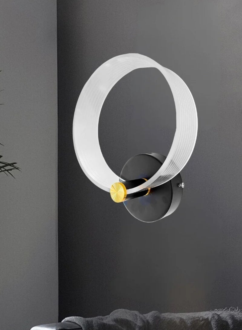 مصباح حائط داخلي LED أكريليك 3000 كلفن أسود 26 × 22 سم - Image 3