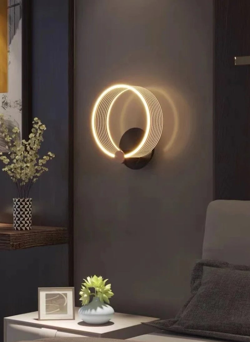 مصباح حائط داخلي LED أكريليك 3000 كلفن أسود 26 × 22 سم - Image 2