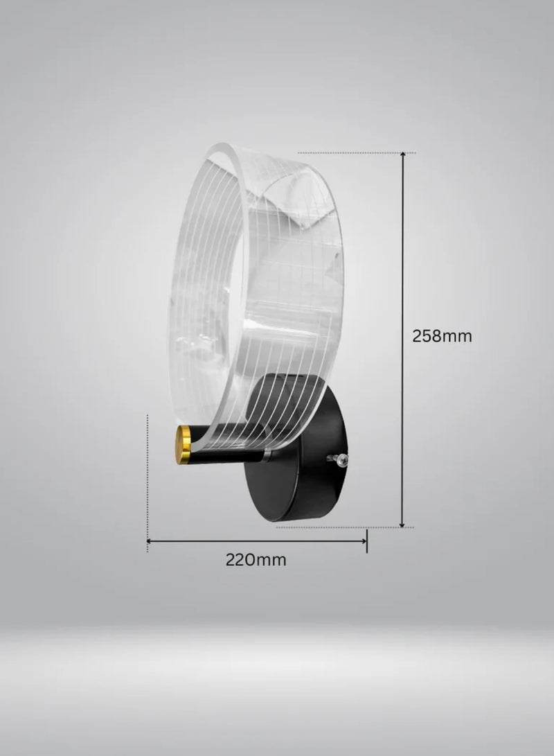 مصباح حائط داخلي LED أكريليك 3000 كلفن أسود 26 × 22 سم - Image 5